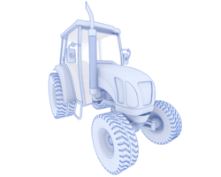 Medium farming tractor isolated on background. 3d rendering - illustration png