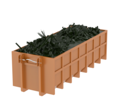 Industrial disposal container isolated on background. 3d rendering - illustration png