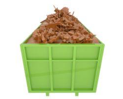 Industrial disposal container isolated on background. 3d rendering - illustration png