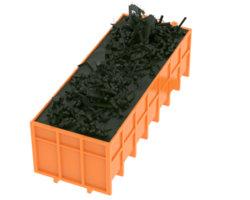 Industrial disposal container isolated on background. 3d rendering - illustration png