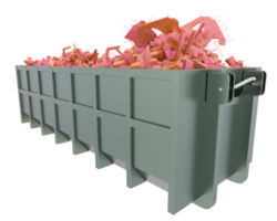 Industrial disposal container isolated on background. 3d rendering - illustration png