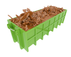 Industrial disposal container isolated on background. 3d rendering - illustration png