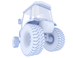 Medium farming tractor isolated on background. 3d rendering - illustration png