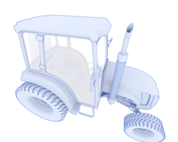 Medium farming tractor isolated on background. 3d rendering - illustration png