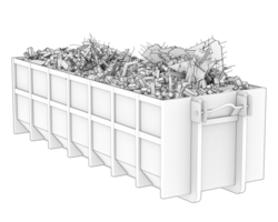 Industrial disposal container isolated on background. 3d rendering - illustration png