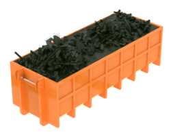 Industrial disposal container isolated on background. 3d rendering - illustration png