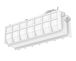 industrial disposição recipiente isolado em fundo. 3d Renderização - ilustração png