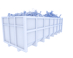 Industrial disposal container isolated on background. 3d rendering - illustration png