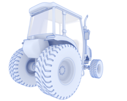 Medium farming tractor isolated on background. 3d rendering - illustration png