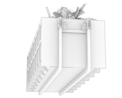 industrieel verwijdering houder geïsoleerd Aan achtergrond. 3d renderen - illustratie png