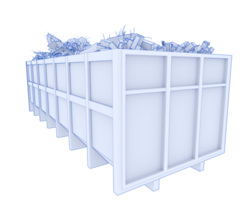 Industrial disposal container isolated on background. 3d rendering - illustration png