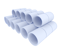 Construction pipes isolated on background. 3d rendering - illustration png