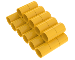 Construction pipes isolated on background. 3d rendering - illustration png