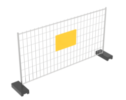 Construction site fence isolated on background. 3d rendering - illustration png