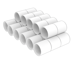 Construction pipes isolated on background. 3d rendering - illustration png