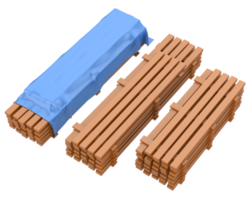 Construction planks isolated on background. 3d rendering - illustration png