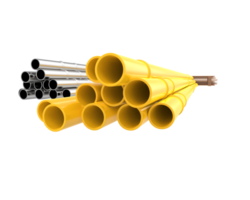 Construction pipes isolated on background. 3d rendering - illustration png