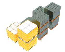 Concrete blocks isolated on background. 3d rendering - illustration png