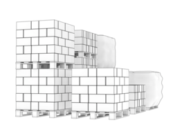 béton blocs isolé sur Contexte. 3d le rendu - illustration png