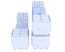 Concrete blocks isolated on background. 3d rendering - illustration png