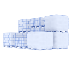 Concrete blocks isolated on background. 3d rendering - illustration png