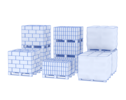 Concrete blocks isolated on background. 3d rendering - illustration png