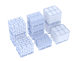 Concrete blocks isolated on background. 3d rendering - illustration png