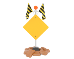 Road sign isolated on background. 3d rendering - illustration png