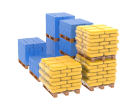 Concrete blocks isolated on background. 3d rendering - illustration png