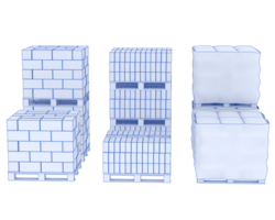 Concrete blocks isolated on background. 3d rendering - illustration png