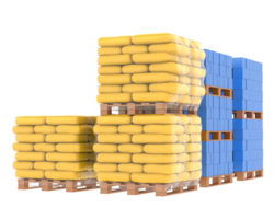 Concrete blocks isolated on background. 3d rendering - illustration png