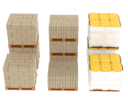 Concrete blocks isolated on background. 3d rendering - illustration png