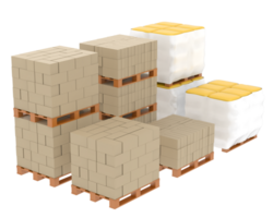 Concrete blocks isolated on background. 3d rendering - illustration png