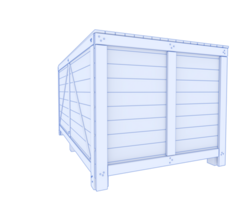 Industrial shipping box isolated on background. 3d rendering - illustration png