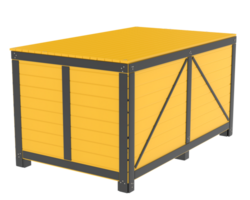 industrial Envío caja aislado en antecedentes. 3d representación - ilustración png