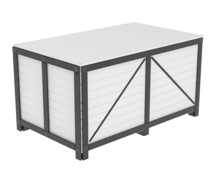 industrial Envío caja aislado en antecedentes. 3d representación - ilustración png