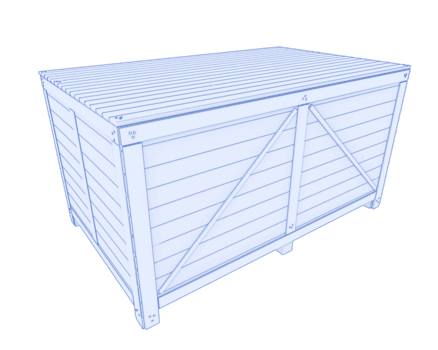 industrial Envío caja aislado en antecedentes. 3d representación - ilustración png