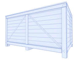 industrial Envío caja aislado en antecedentes. 3d representación - ilustración png