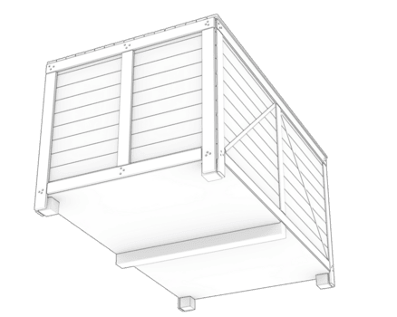 industrial Envío caja aislado en antecedentes. 3d representación - ilustración png