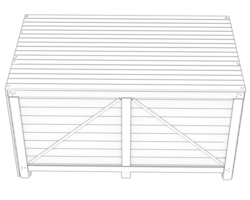 industrial Envío caja aislado en antecedentes. 3d representación - ilustración png
