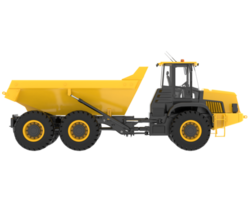 Articulated dump truck isolated on grey background. 3d rendering - illustration png