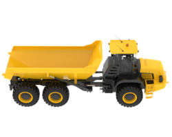 Articulated dump truck isolated on grey background. 3d rendering - illustration png