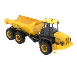Articulated dump truck isolated on grey background. 3d rendering - illustration png