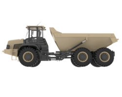 Articulated dump truck isolated on grey background. 3d rendering - illustration png