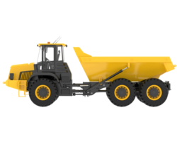 Articulated dump truck isolated on grey background. 3d rendering - illustration png