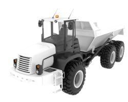 Articulated dump truck isolated on grey background. 3d rendering - illustration png