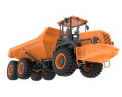 Articulated dump truck isolated on grey background. 3d rendering - illustration png