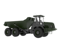 Articulated dump truck isolated on grey background. 3d rendering - illustration png