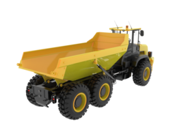 Articulated dump truck isolated on grey background. 3d rendering - illustration png