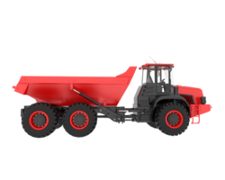 Articulated dump truck isolated on grey background. 3d rendering - illustration png